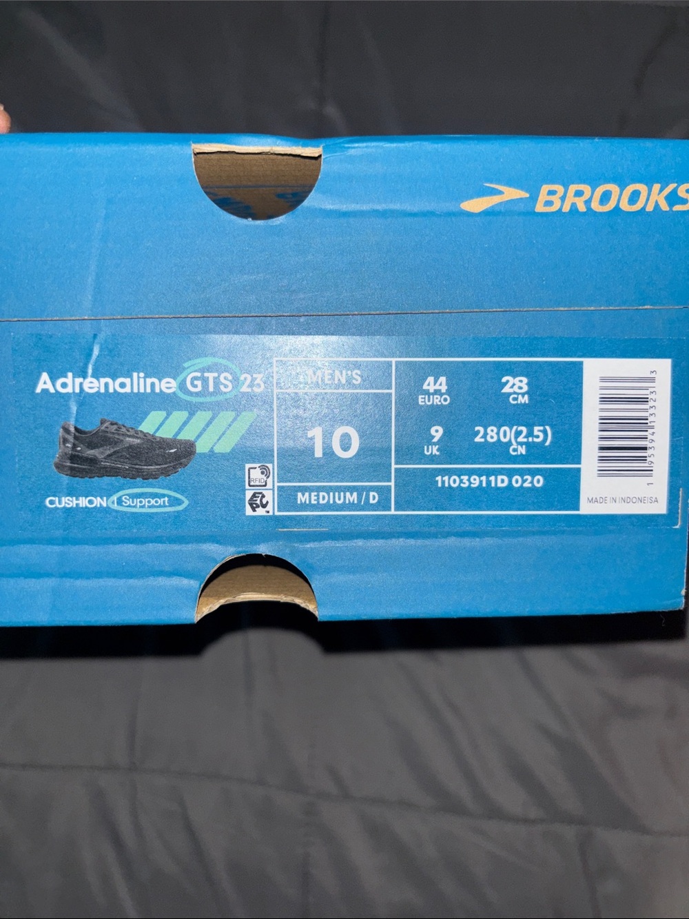Brooks Adrenaline GTS Men's Running Shoes - Black with Gray Accents - Picture 6 of 6
